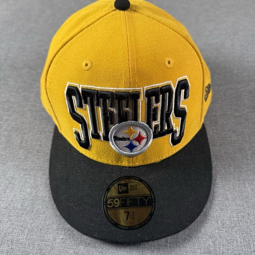 Pittsburgh Steelers 5950 New Era Fitted Hat Size 7 3/4
